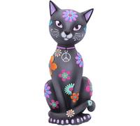 Nemesis Now Hippy Kitty 26 cm, Statuetta Gattino Nero in Resina, Regalo Spirituale, Dipinta a Mano