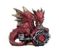 Nemesis Now Keeper of the Key Dragon Figurine, decorazione fantasy dipinta a mano - rosso