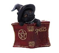 Nemesis Now Kitty's Grimoire Cat Spell Book Figurine 8,2 cm, resina, rosso, statuetta familiare della strega, aggiunta perfetta a qualsiasi collezione di stregoneria, fusa nella migliore resina,