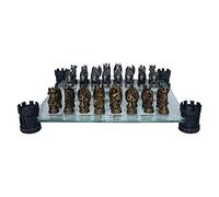 NEMESIS NOW LTD Kingdom of The Dragon - Set di scacchi con angoli decorati con torri, 43 cm