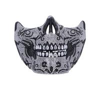 Nemesis Now Maschera in maschera con teschio, intricato design con strass, regalo e cosplay, per balli in maschera, eventi gotici, argento