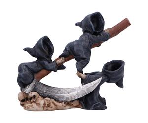 Nemesis Now Mischievous Reapers 3 Baby Reapers on Scythe Figurine, 15.5cm, Resin