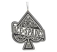 Nemesis Now Motorhead - Ornamento decorativo da appendere con asso di picche, resina, nero/bianco, prodotto con licenza ufficiale Motorhead, cerchio e anello, fuso in resina di alta qualità,