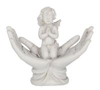 Nemesis Now NEM3997 Statuetta cherubino Raised To Heaven, 11 cm, resina, bianca, sapientemente realizzata, regalo per i nuovi genitori, fusa in pregiata resina, sapientemente dipinta a mano