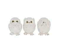 Nemesis Now Three Wise Owls Figurine 8cm White