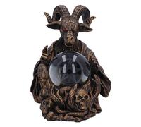 Nemesis Now Orbuculum of the Baphomet - Statuetta luminosa a sfera, 16 cm, resina, bronzo, pentagramma di Baphomet, Baphomet & Orb, fuso in resina di alta qualità, rifinito in bronzo