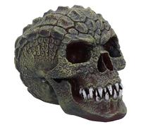 Nemesis Now Ornamento a forma di teschio rettilliano, resina, verde, 13 cm
