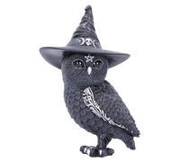 Nemesis Now Owlocen - Statuetta di gufo stregone con cappello da strega, colore nero, altezza 13,5 cm, in resina