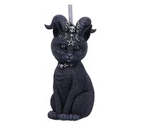Nemesis Now Cult Cuties Pawzuph - Ornamento da appendere, 10 cm, in resina, nero, adorabile gatto cornuto, in resina, dipinto a mano