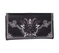 Nemesis Now Pawzuph Embossed Purse 18.5cm, PU Leather, Black, Horned Cat Purse,