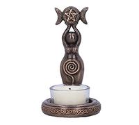 Nemesis Now - Portacandela a tripla dea, 12 cm, colore: Bronzo