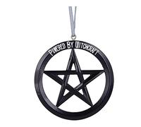 Nemesis Now Powered by Witchcraft, ornamento da appendere 7 cm, nero, design esclusivo pentagramma stregoneria, decorazione per Halloween e Natale, fusa nella migliore resina, sapientemente dipinta a