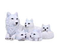 Nemesis Now Statuetta di protezione dei cuccioli 20,5 cm, resina, bianca, lupo e figura madre, ornamento madre lupo bianco, regalo lupo da collezione, fuso nella migliore resina, sapientemente dipinto