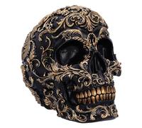 Nemesis Now Teschio rinascimentale 19 cm, resina, nero e oro, motivo barocco oro, ornamento teschio nero, decorazione gotica, fusa nella migliore resina, sapientemente dipinto a mano
