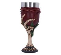 Nemesis Now Rose To The Occasion - Calice da 20 cm, in resina, con scheletro e rosa, con inserto in acciaio inox, realizzato in resina di alta qualità, accuratamente dipinto a mano, colore: Rosso