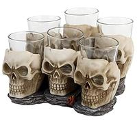 Nemesis Now Six Shooter Skulls (Set di sei) bicchierini da liquore, 14 cm, avorio