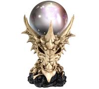 Nemesis Now Skeletal Realm Dragon Skull and Light Up Orb Figurine, Polyresin, Na