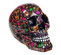 Nemesis Now Skull Figurine, Multi Colour Viva Statuetta a Forma di Teschio, Multicolore, Tessuto, Nero, 19 cm
