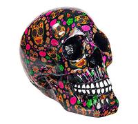 Nemesis Now Skull Figurine, Multi Colour Viva Statuetta a Forma di Teschio, Multicolore, Tessuto, Nero, 19 cm