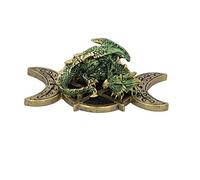 Nemesis Now Statuetta a forma di drago custode a tripla luna, oro, 13,2 cm