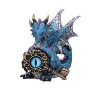 Nemesis Now Statuetta a forma di drago custode della chiave, dipinta a mano, decorazione fantasy - blu