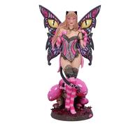 Nemesis Now Statuetta a forma di gatto del Cheshire, fata del paese delle meraviglie, 24 cm, resina, rosa, a tema Alice nel paese delle meraviglie, fata del Cheshire, fata in resina finissima,