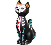Nemesis Now, Statuetta a Forma di Gatto, Motivo: Calavera, 20 cm, Colore: Nero
