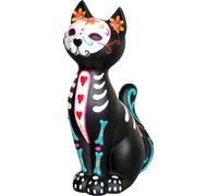 Nemesis Now, Statuetta a Forma di Gatto, Motivo: Calavera, 20 cm, Colore: Nero