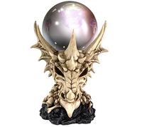 Nemesis Now - Statuetta a forma di teschio di drago scheletrico e sfera illuminata, in poliresina, colore naturale osseo, taglia unica
