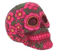 Nemesis Now - Statuetta a forma di teschio, motivo floreale, 15 cm, colore: Rosso