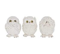 Nemesis Now Statuetta di tre gufi saggi, 8 cm, colore: bianco