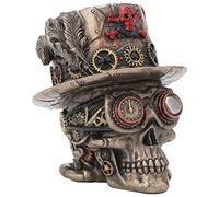 Nemesis Now Steampunk - Statuetta ornamentale a forma di teschio barone, in bronzo, 11 cm