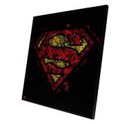 Nemesis Now Superman Suit Logo Crystal Clear Picture Art, Rosso Giallo, 32 cm
