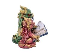 Nemesis Now Tales of Fire Reading Book Dragon Figurina in poliresina, multicolore, taglia unica