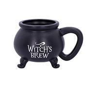 Nemesis Now - Tazza a forma di calderone, in resina, con scritta in lingua inglese “Witch’s Brew”, 13,5 cm, colore: nero, liscia, U4791P9, in acciaio inox