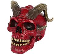 Nemesis Now Tenacious Demon Skull Figurine 13,3 centimetri, Rosso