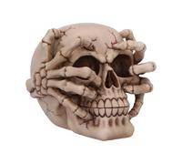 Nemesis Now Teschio decorativo in resina incrinato con mani scheletriche, decorazione horror per case infestate, decorazione realistica a forma di teschio e decorazione di Halloween per collezionisti