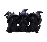 Nemesis Now Three Wise Black Cats See Hear Speak No Evil Familiar Figurine, Resina, Nero, 11,5 cm
