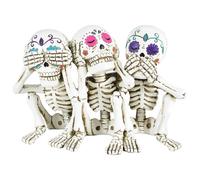 Nemesis Now Statuetta Calaveras Tre Saggi – Scheletro in Poliresina 20,3 cm Bianco Taglia Unica