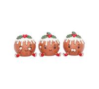 Nemesis Now Three Wise Christmas Puddings - Set di 3 statuine di pudding, 6 cm