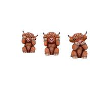 Nemesis Now – Three Wise Highland Cows – marrone – 9,6 cm