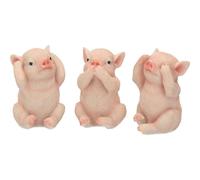 Nemesis Now Three Wise Pigs Figurine 11cm Pink