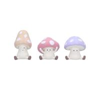 Nemesis Now Three Wise See No Evil Hear No Evil Speak No Evil Figurine Adorabili in resina dipinta a mano da collezione e regalo - Funghi velenosi