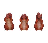 Nemesis Now Three Wise Squirrels 9cm, Resin, Red, Three Wise Red Squirrels, Occu