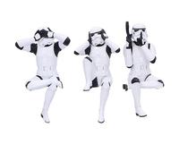 Nemesis Now Three Wise - Statuette di Stormtrooper seduto, 11 cm, in resina, colore bianco, ufficiale Stormtrooper originale, tre saggi scaffali, film di fantascienza, da collezione, fuso in resina