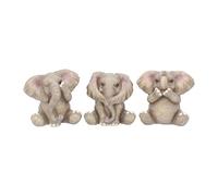 Nemesis Now - Tre statuette a forma di elefantino, 12 cm, colore grigio