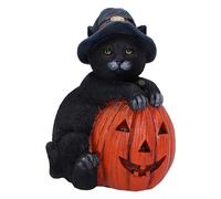 Nemesis Now Dolcetto o scherzetto 13 cm, resina, nero, figura di gatto, ornamento gatto nero, regalo da collezione, fuso in resina di alta qualità, sapientemente dipinto a mano