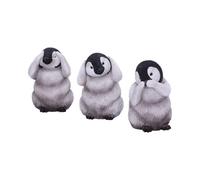 Nemesis Now Emperor See, Hear, Speak No Evil Imperatore Penguin Chick Figurines, Grigio, Taglia Unica