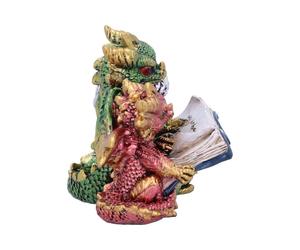Nemesis Now U5026R0 Tales of Fire Reading Book Dragon Figurine, Polyresin, Multi