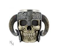 Nemesis Now B2091F6 - Tazza con boccale a forma di teschio vichingo, 16 cm, colore: Marrone